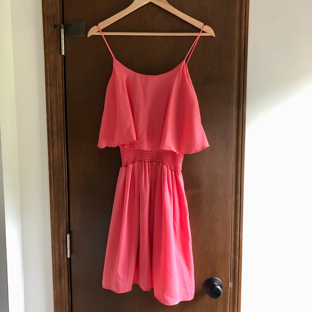 Iris Design Chiffon Ruffle Dress